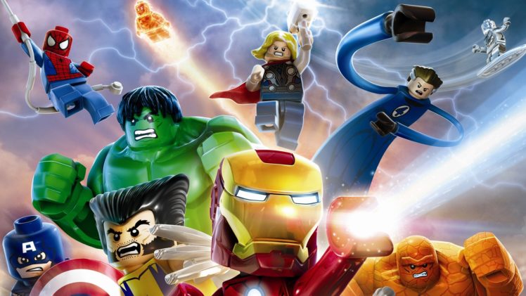 avengers, Marvel, Lego, Hulk, The, Hulk, Wolverine, Iron, Man, The, Thing, Captain, America, Fantastic, Four, Silver, Surfer, Mr, Fantastic, Thor, Human, Torch, Spider man HD Wallpaper Desktop Background