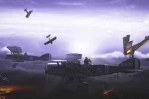 dogfight, The, First, World, War, Planes, Shooting, Night, Military