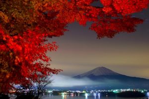 mountains, Landscapes, Mount, Fuji, Trees, Nature, Environment