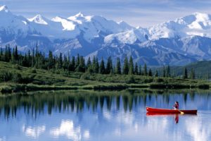mountains, Landscapes, Nature, Snow, Trees, Forest, Lakes, Canoe, Reflections, 1600×1200, Wallpaper, Sports, Canoeing