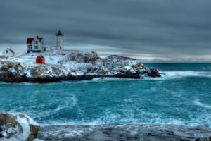 winter, Sea, Rocky, Coast, Lighthouse, Landscape