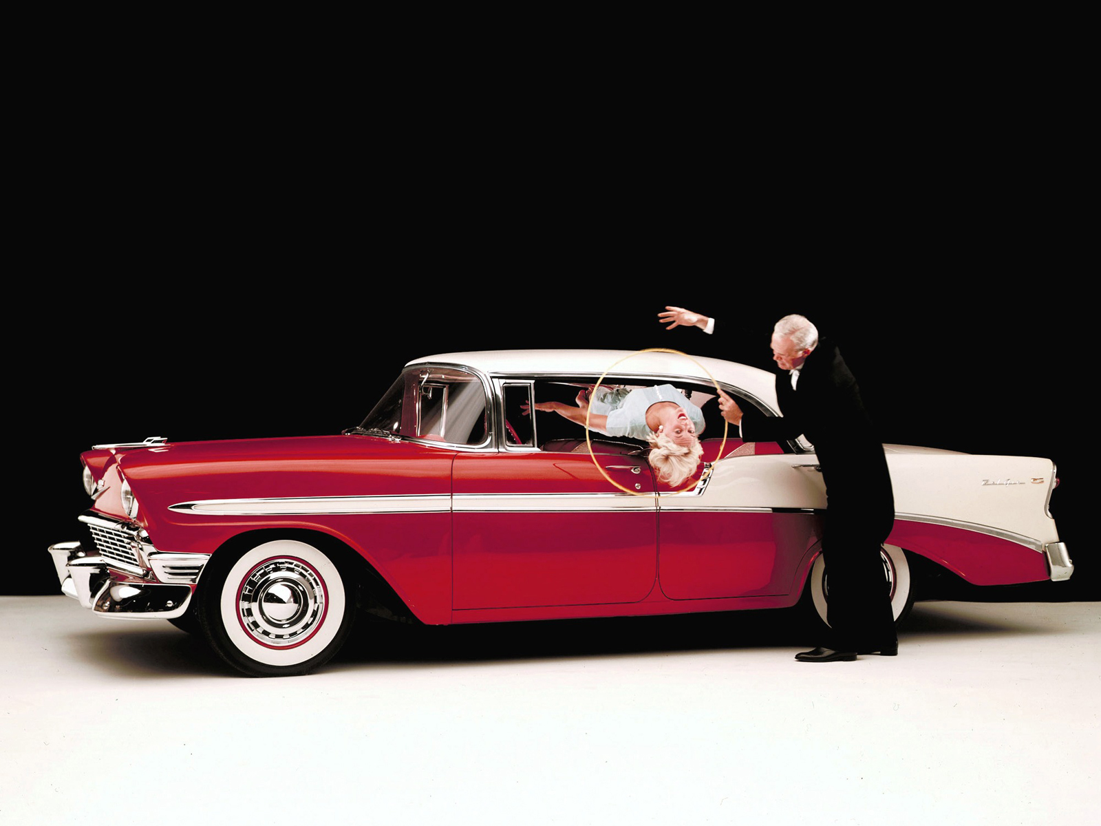 1956, Chevrolet, Bel, Air, Sport, Sedan, Retro Wallpaper