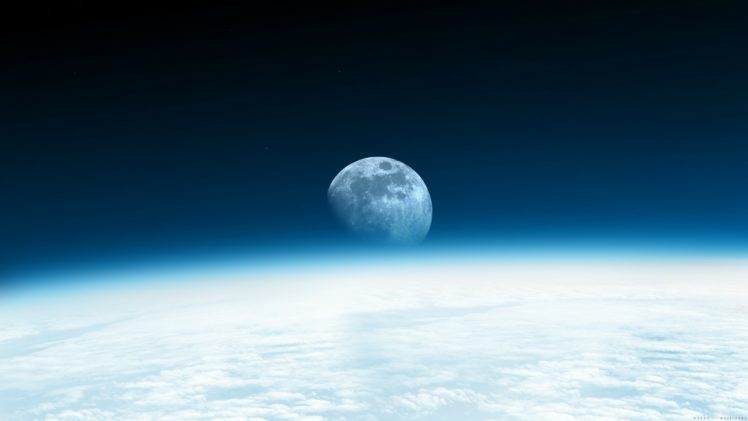 outer, Space, Moon, Rise HD Wallpaper Desktop Background