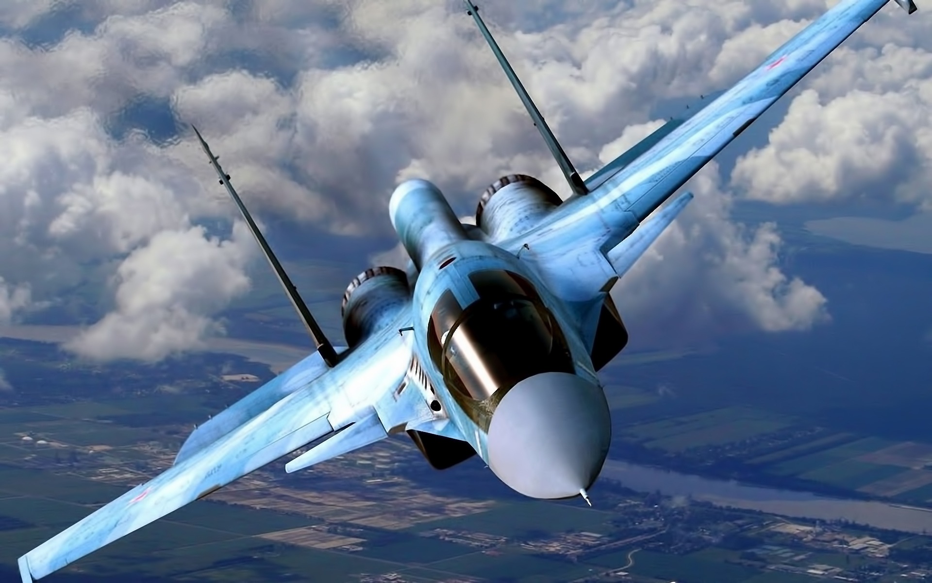 aircraft, Su 34, Clouds, Flying, Fighter, Jet, Jets, Military, Russian Wallpaper
