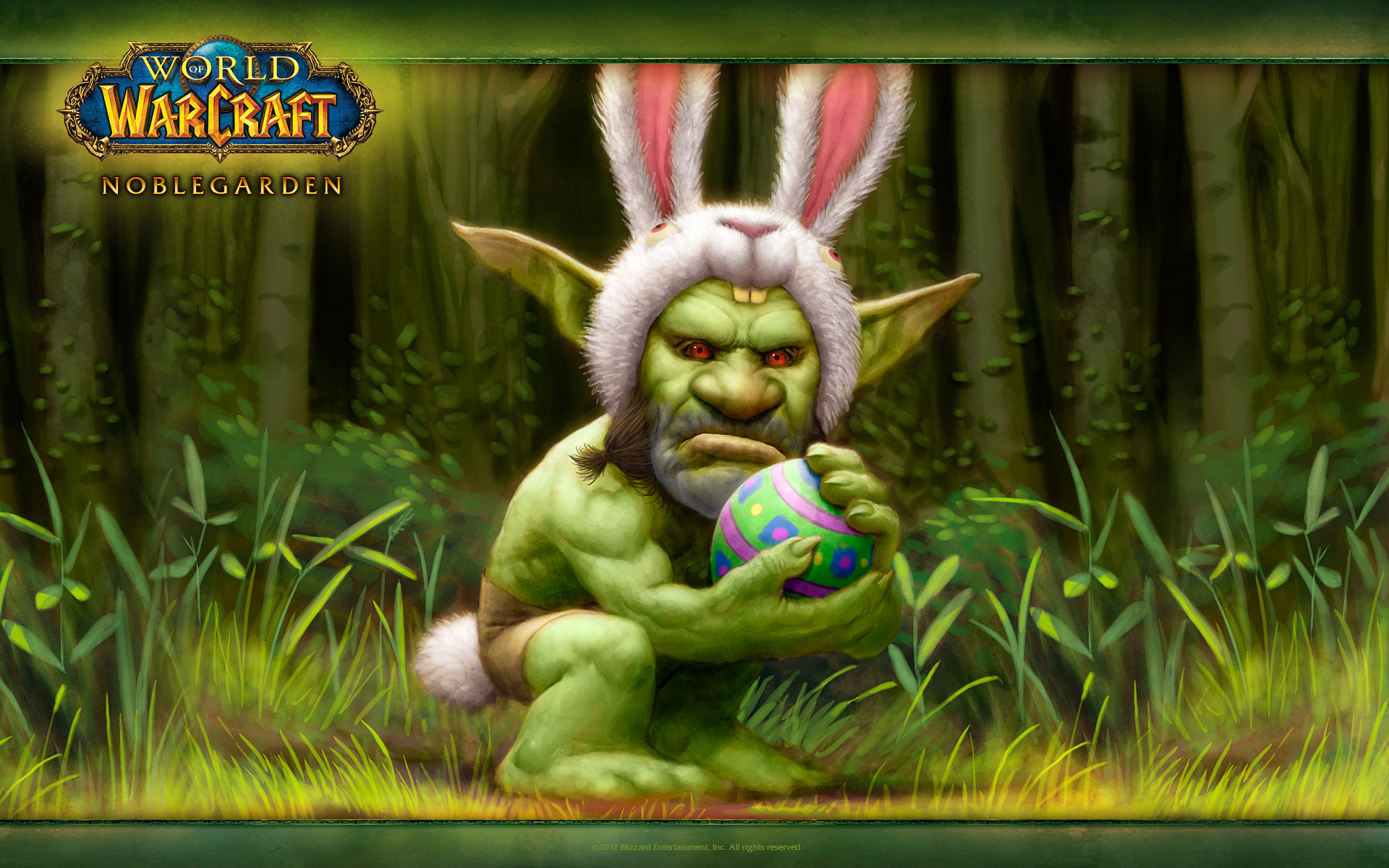 easter, Orc, Rabbit, World, Of, Warcraft Wallpaper
