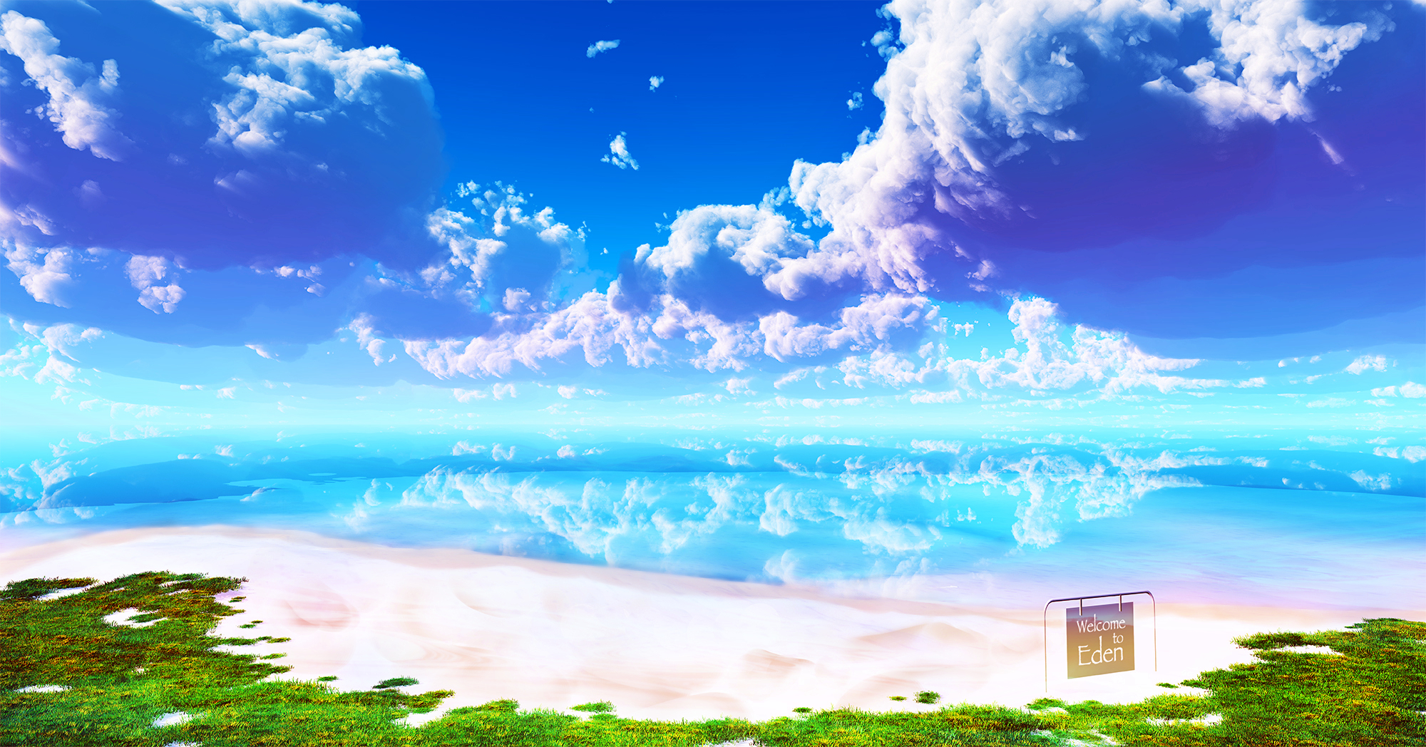 original, Beach, Clouds, Grass, Landscape, Original, Scenic, Sky, Water Wallpaper