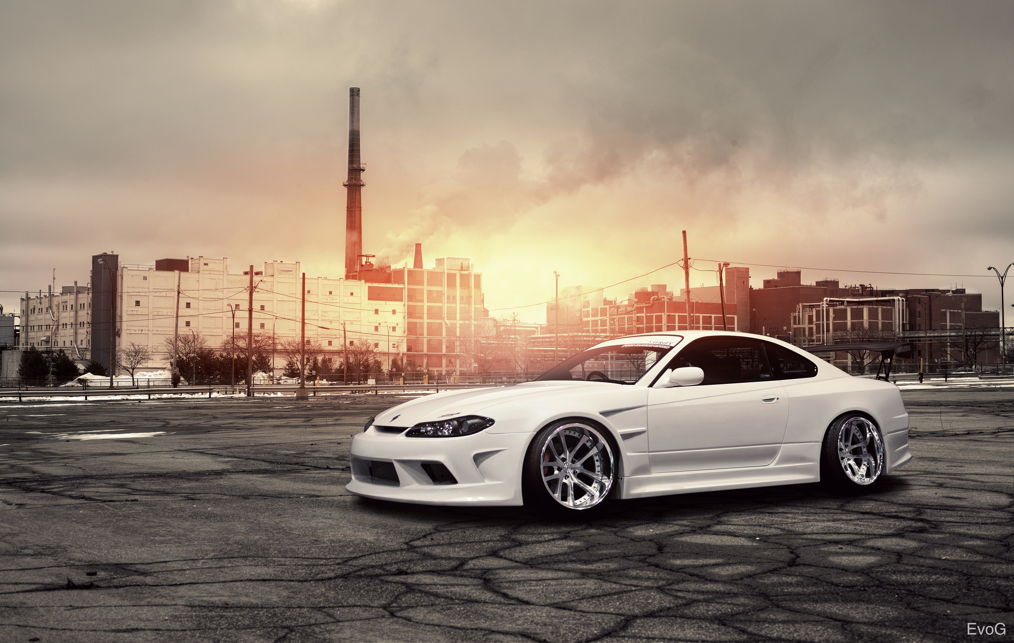 sylvia, Nissan, White, Plant, S15, Tuning Wallpaper
