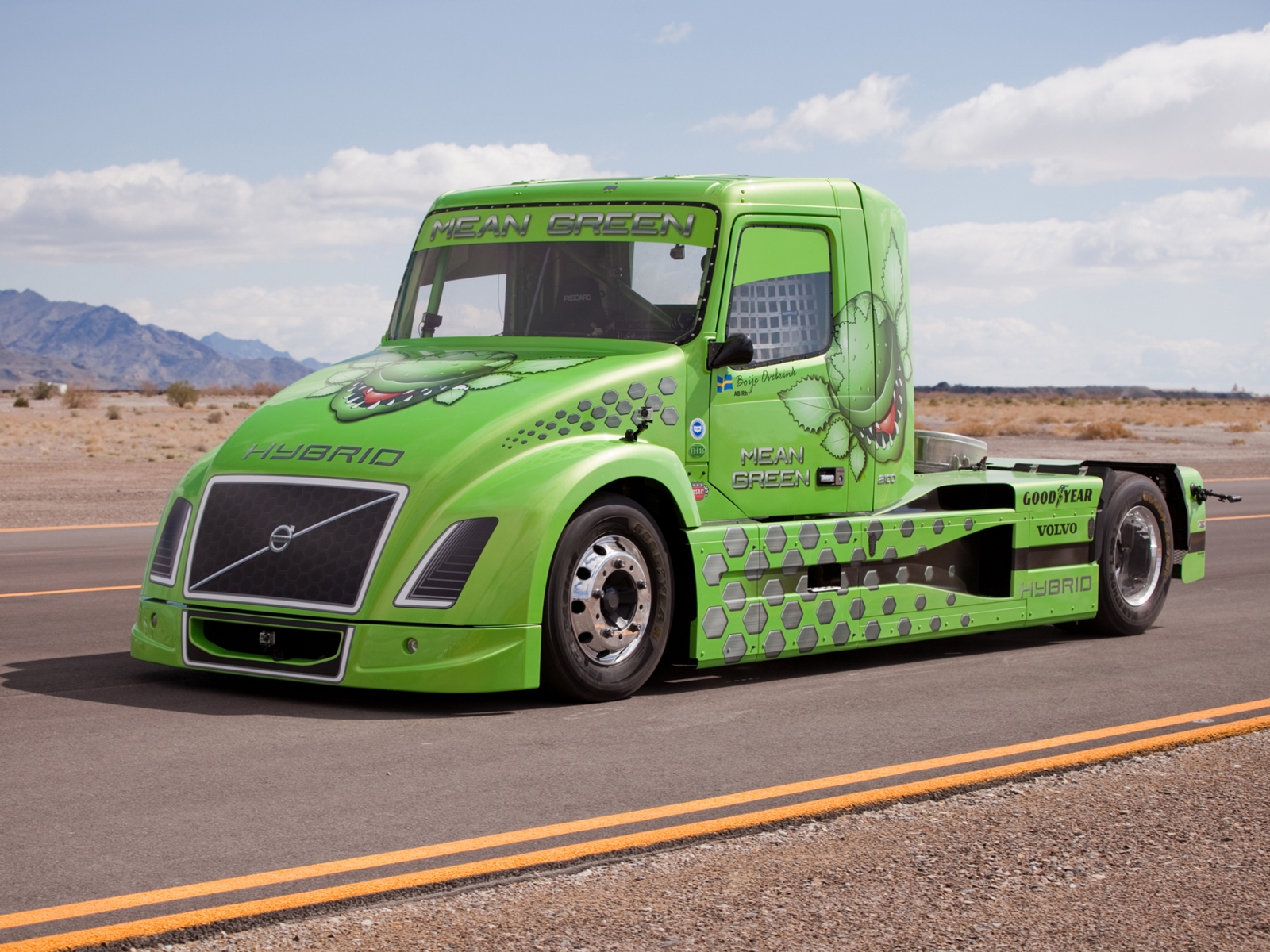 2010, Volvo, Vnl, Mean, Green, Hybrid, Truck, Semi, Tractor, Rig, Rigs Wallpaper
