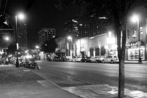 streets, Night, Buildings, Bikes, Grayscale, Monochrome, Cities