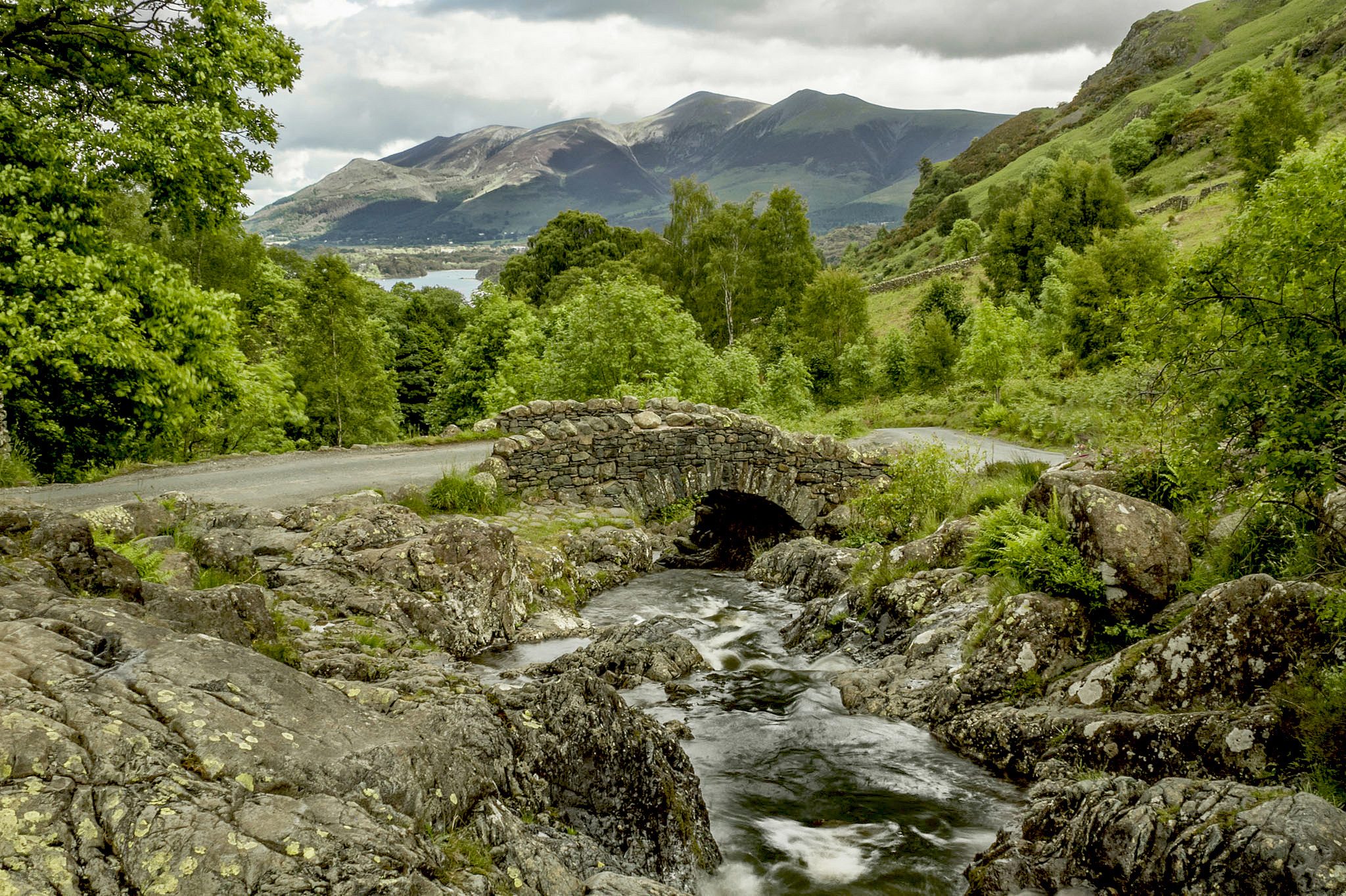 england, Bridge, River, Mountain, Road, Rocks, Trees Wallpaper
