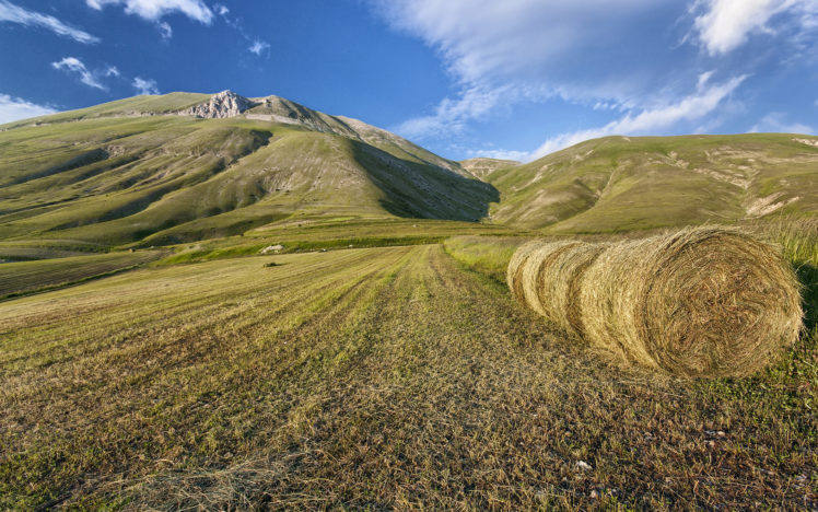 hay, Field, Hills HD Wallpaper Desktop Background