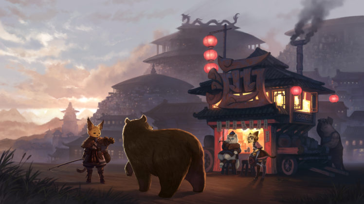 original, Animal, Ears, Bear, Building, Cat, Gugu, Original, Tail HD Wallpaper Desktop Background