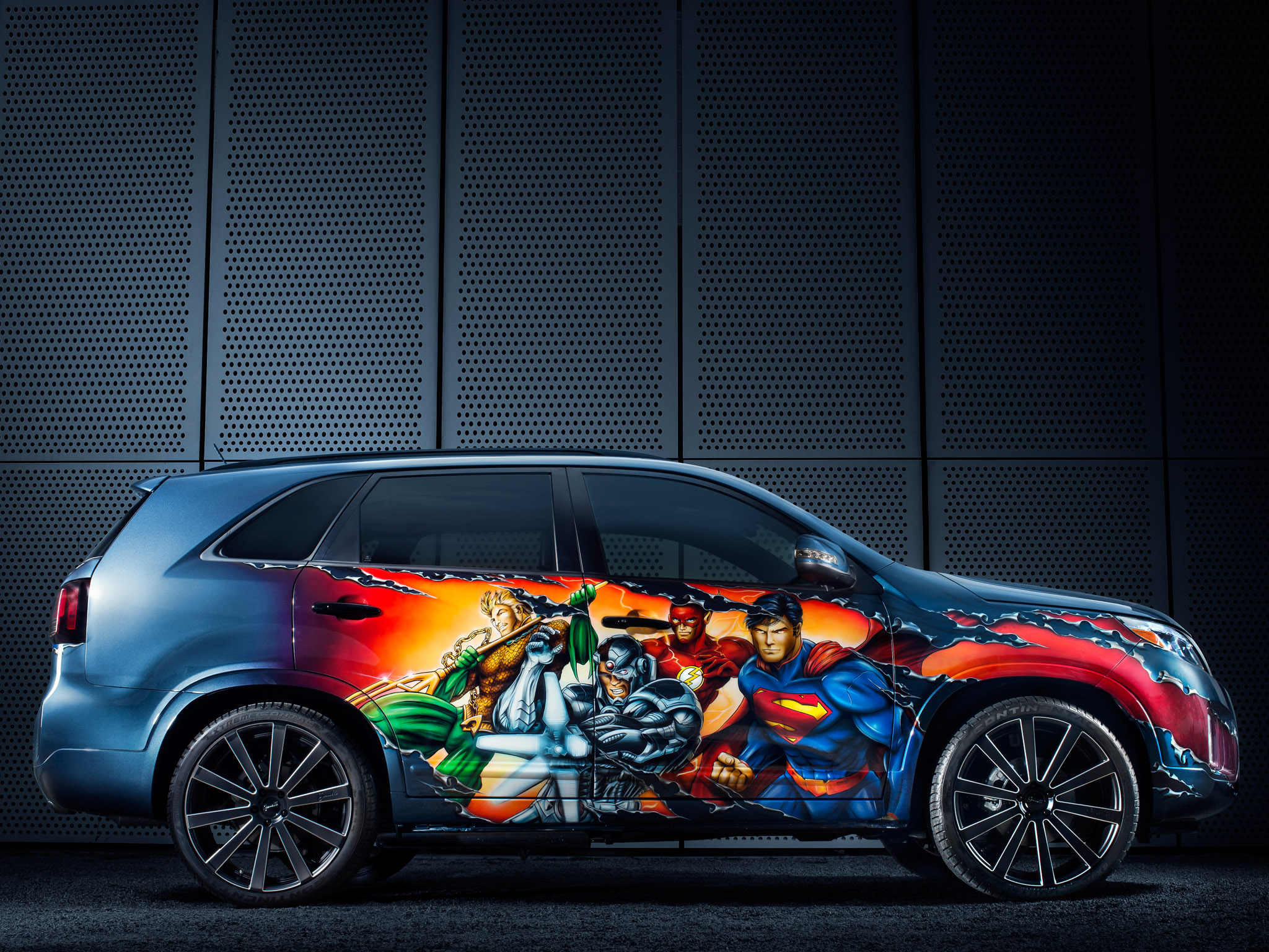 2014, Kia, Sorento, Justice, League, Concept, Superhero, Tuning, Superman, Suv Wallpaper
