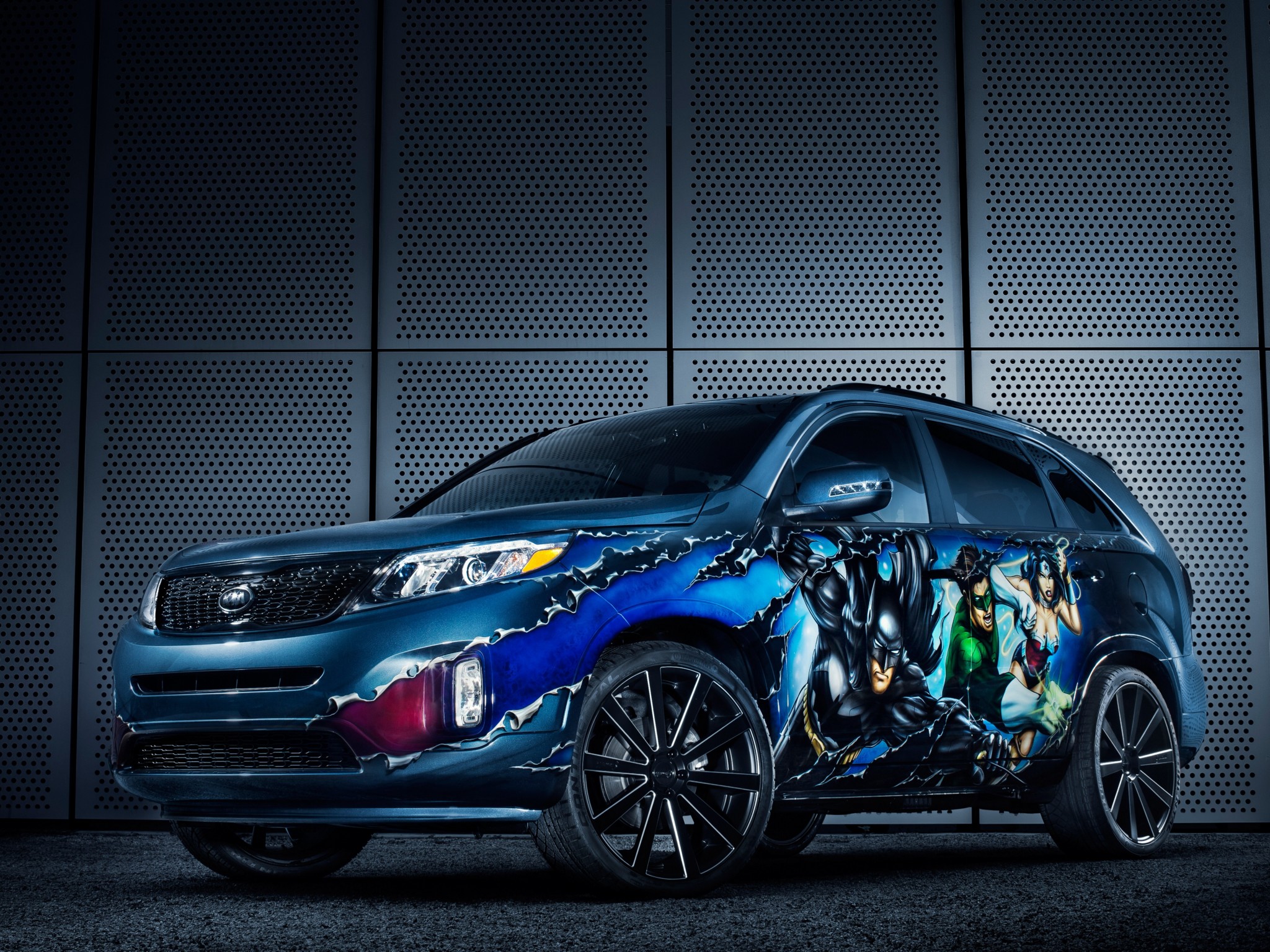 2014, Kia, Sorento, Justice, League, Concept, Superhero, Tuning, Superman, Suv Wallpaper