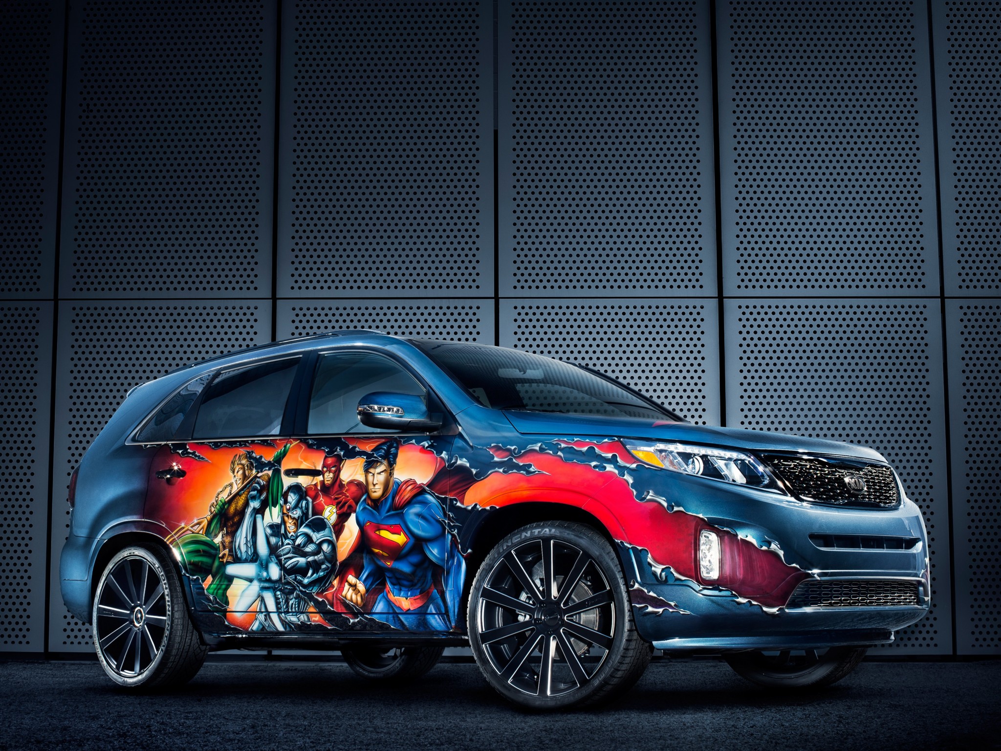 2014, Kia, Sorento, Justice, League, Concept, Superhero, Tuning, Superman, Suv Wallpaper