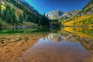 mountains, Landscapes, Autumn, Lakes, Skyscapes