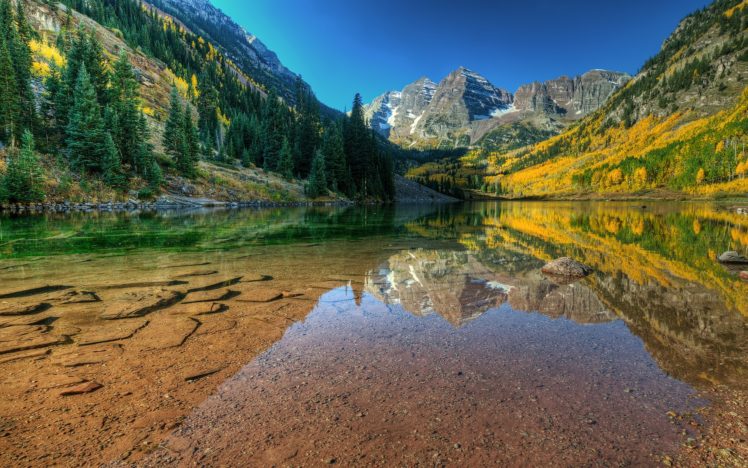 mountains, Landscapes, Autumn, Lakes, Skyscapes HD Wallpaper Desktop Background