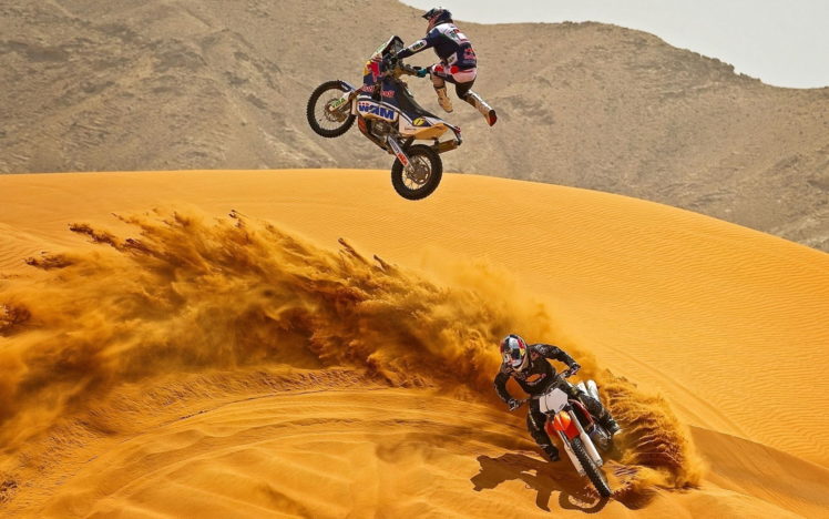 bikes, Sand, Race HD Wallpaper Desktop Background