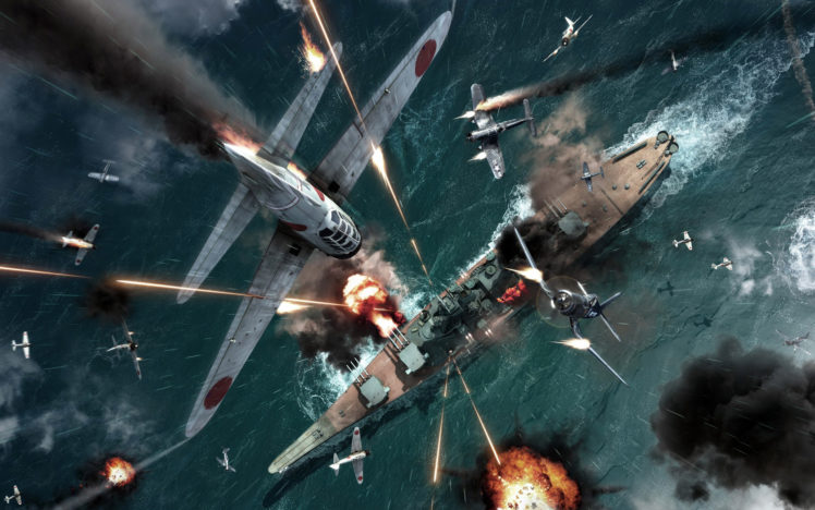 ship, Planes, Battle, Japan HD Wallpaper Desktop Background
