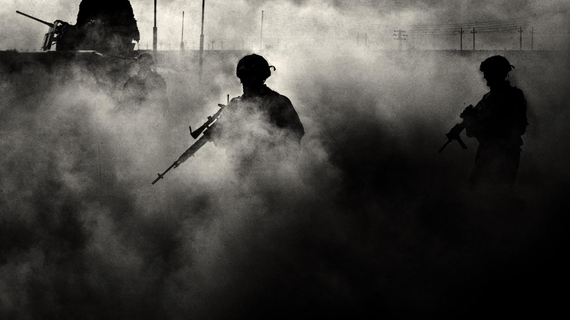 army, Military, Soldiers, Monochrome, Sniper Wallpaper