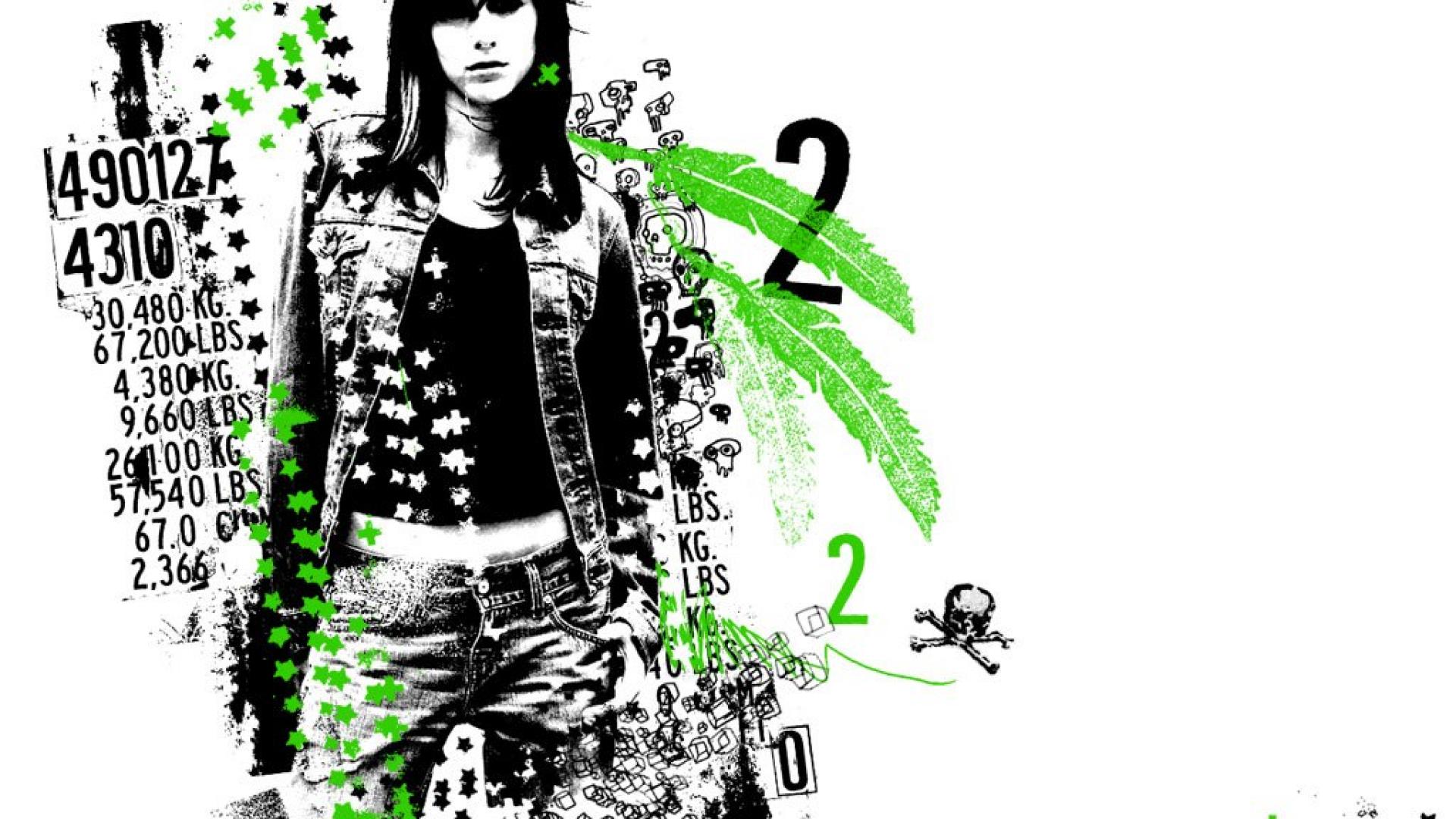 fashion, Model, Girl, Abstract, Patterns, Weed Wallpaper