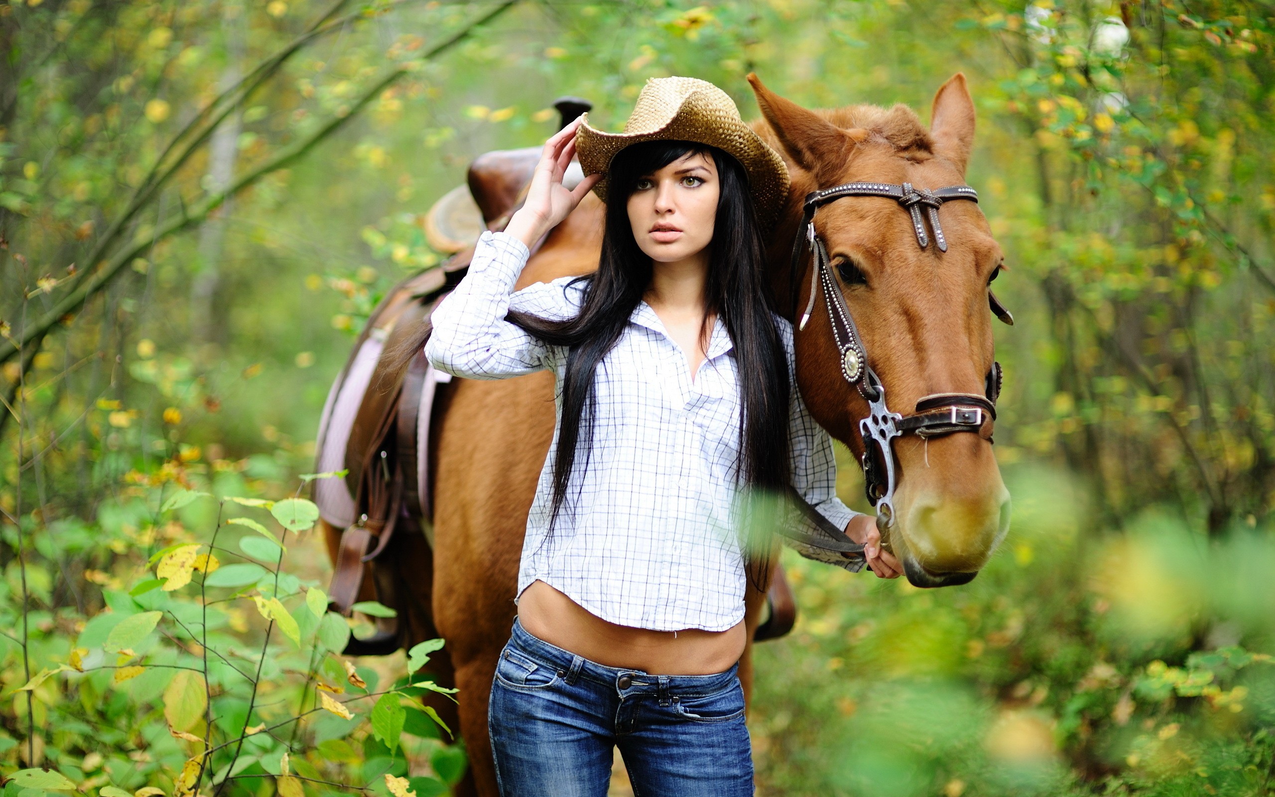 women, Horses Wallpaper