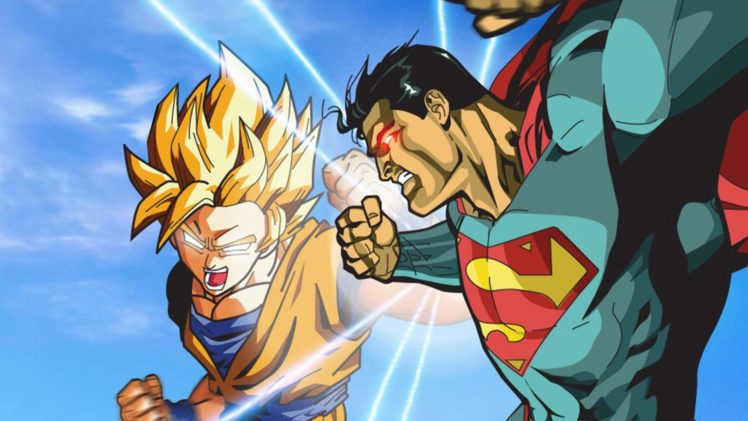 superman, Goku, Dragon, Ball, Fantasy, Battle HD Wallpaper Desktop Background