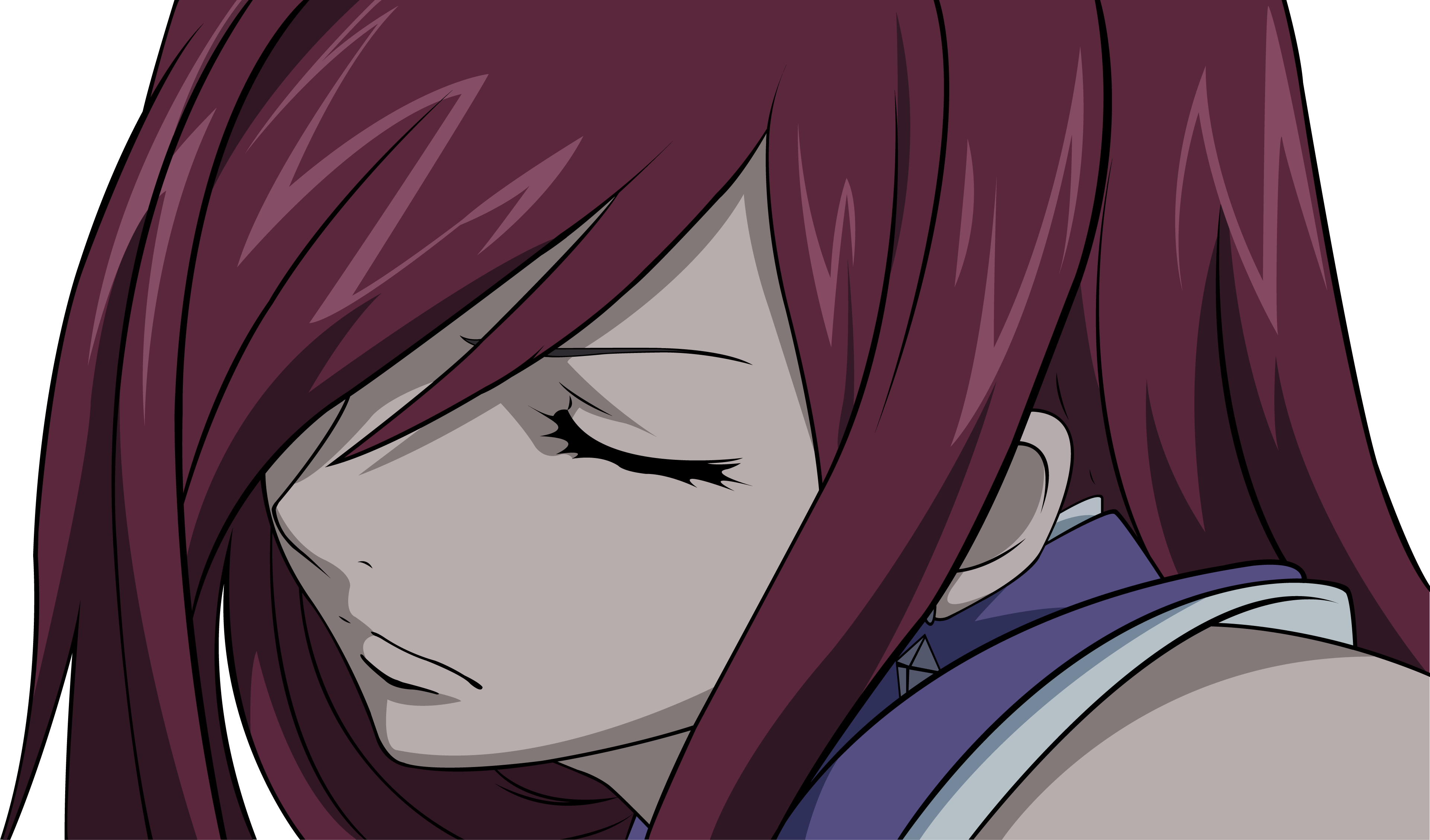 redheads, Vector, Fairy, Tail, Scarlet, Erza, Closed, Eyes, Vector, Art Wallpaper