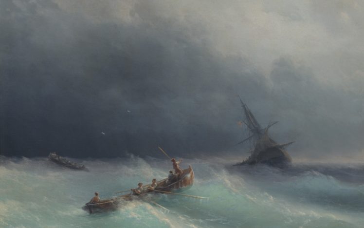 art, Aivazovsky, Painting, Storm, Ocean, Ship, Ships, Boat, Horror HD Wallpaper Desktop Background