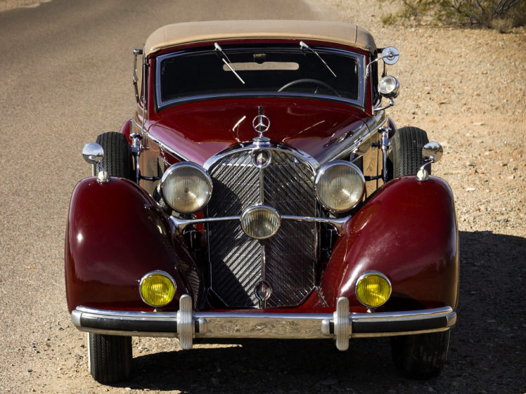 1938, Mercedes, Benz, 540k, Cabriolet, A, Retro, Luxury HD Wallpaper Desktop Background