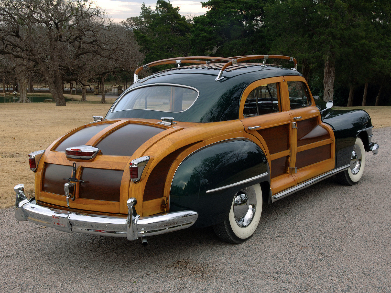 1948, Chrysler, Town, Country, Sedan, Retro Wallpaper