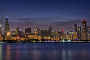 chicago, Buildings, Skyscrapers, Night