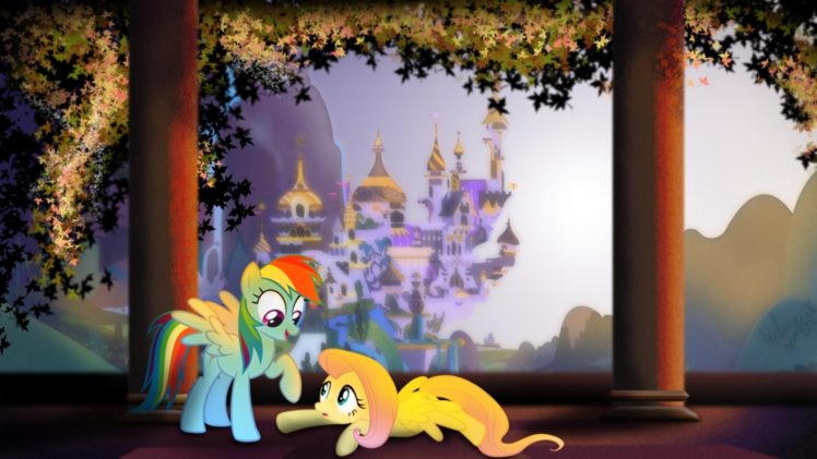 fluttershy, Ponies, Rainbow, Dash, My, Little, Pony, Friendship, Is, Magic, Canterlot HD Wallpaper Desktop Background
