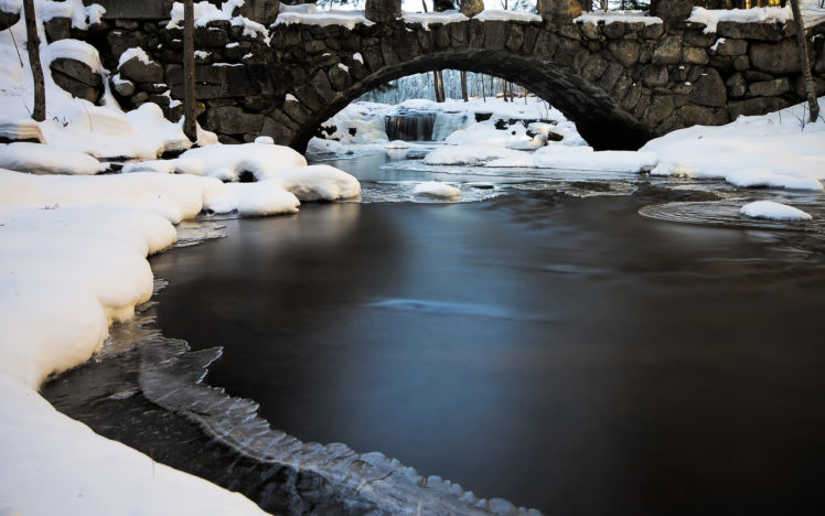 ice, Winter, Snow, Bridge HD Wallpaper Desktop Background