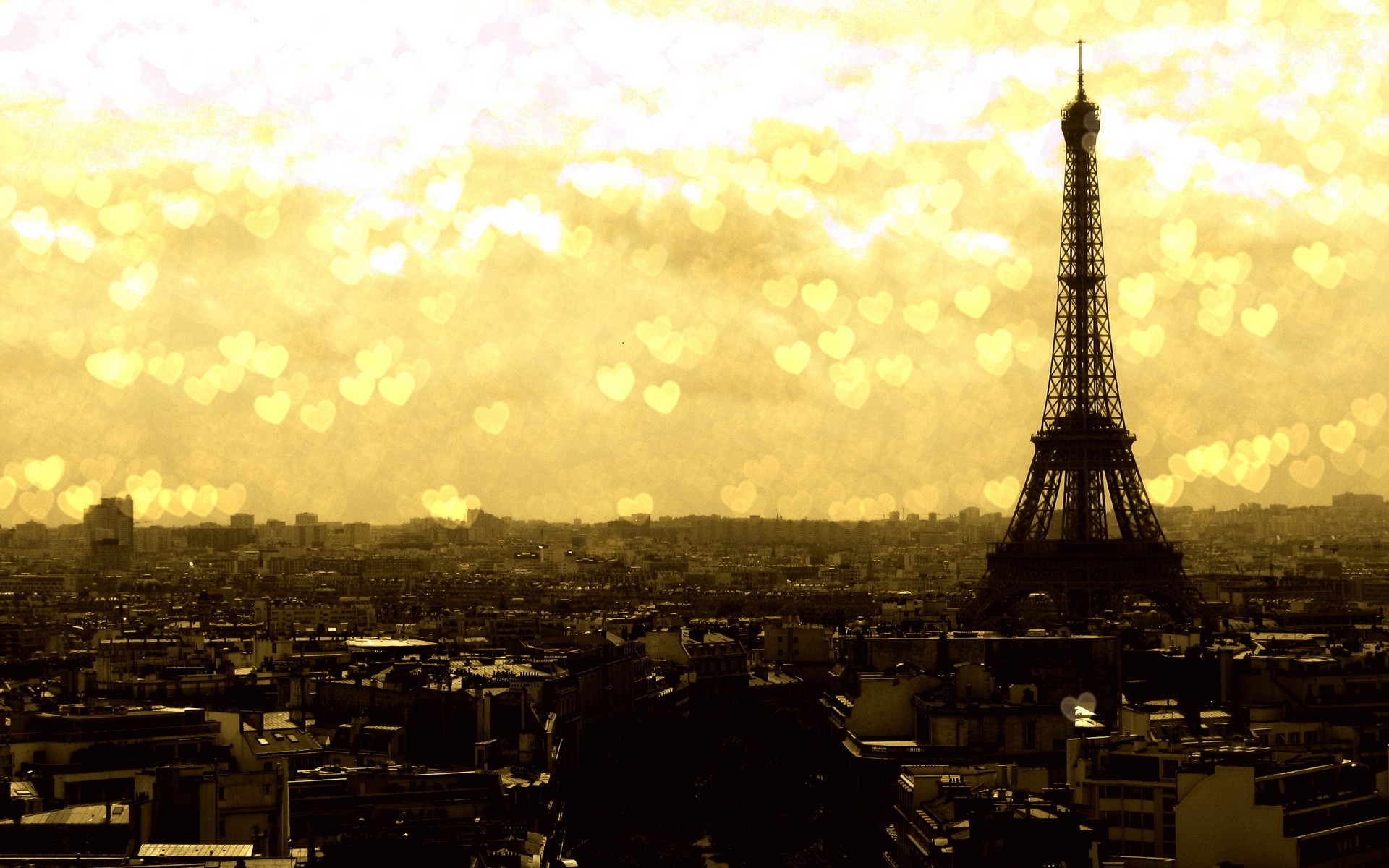 eiffel, Tower, Sunset Wallpaper