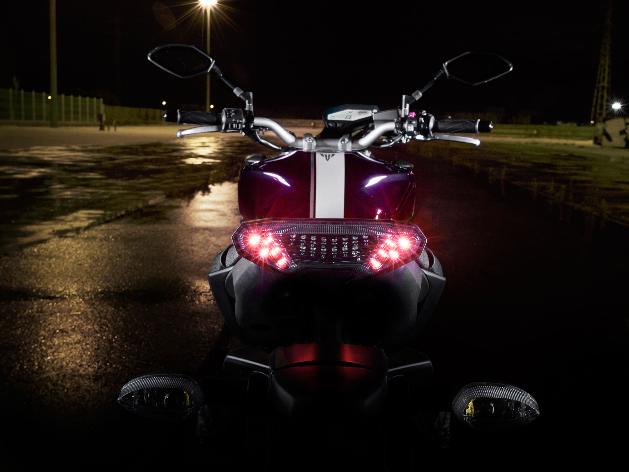 2014, Yamaha, Mt 09, Bike, Motorbike, Lights, Bokeh Wallpaper