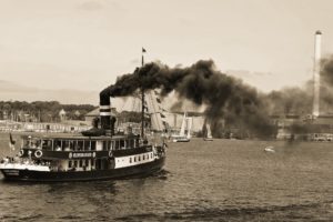 alexandra, Ship, Smoke, Black, And, White