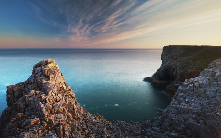 ocean, South, Wales, Rock HD Wallpaper Desktop Background