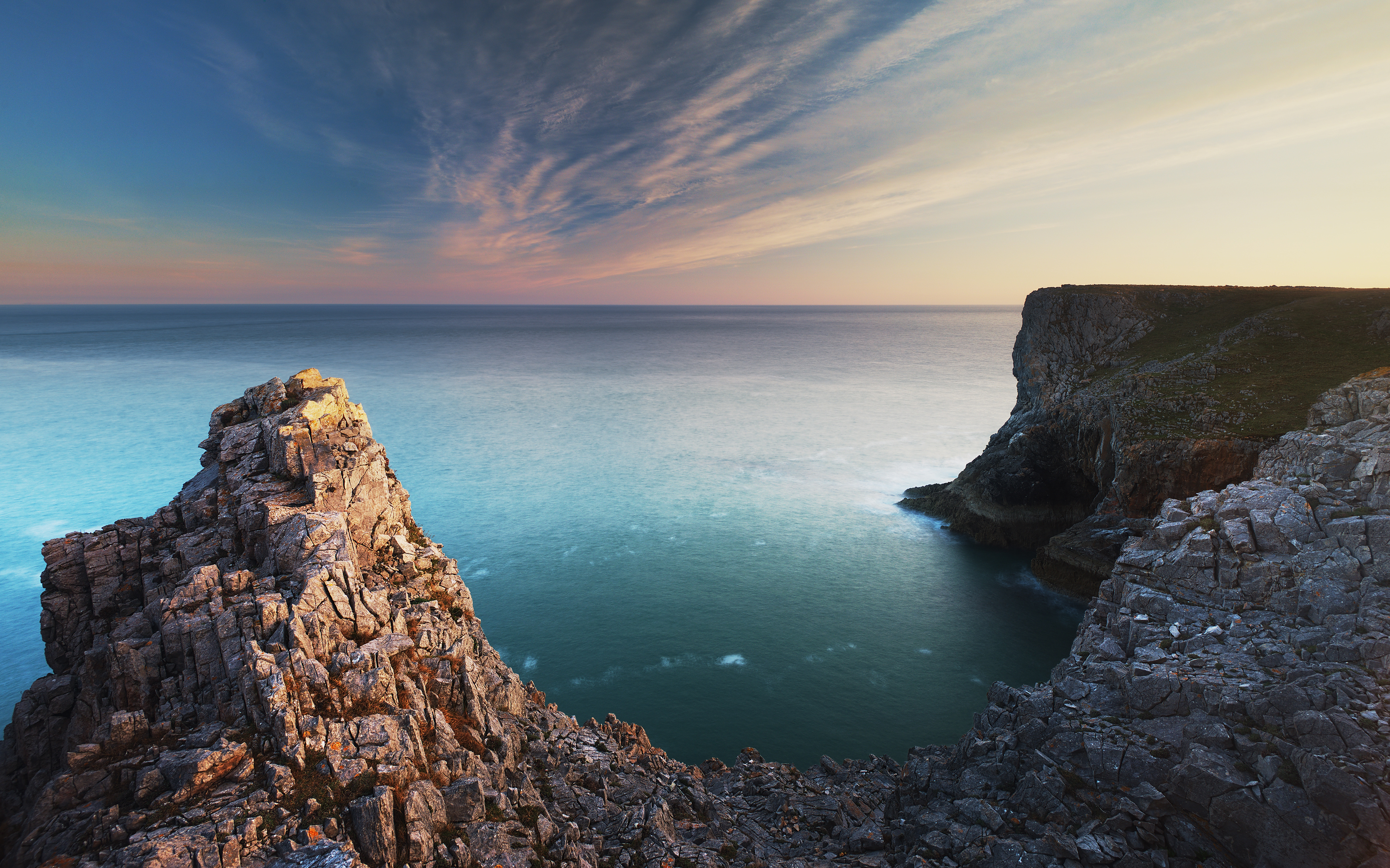 ocean, South, Wales, Rock Wallpaper
