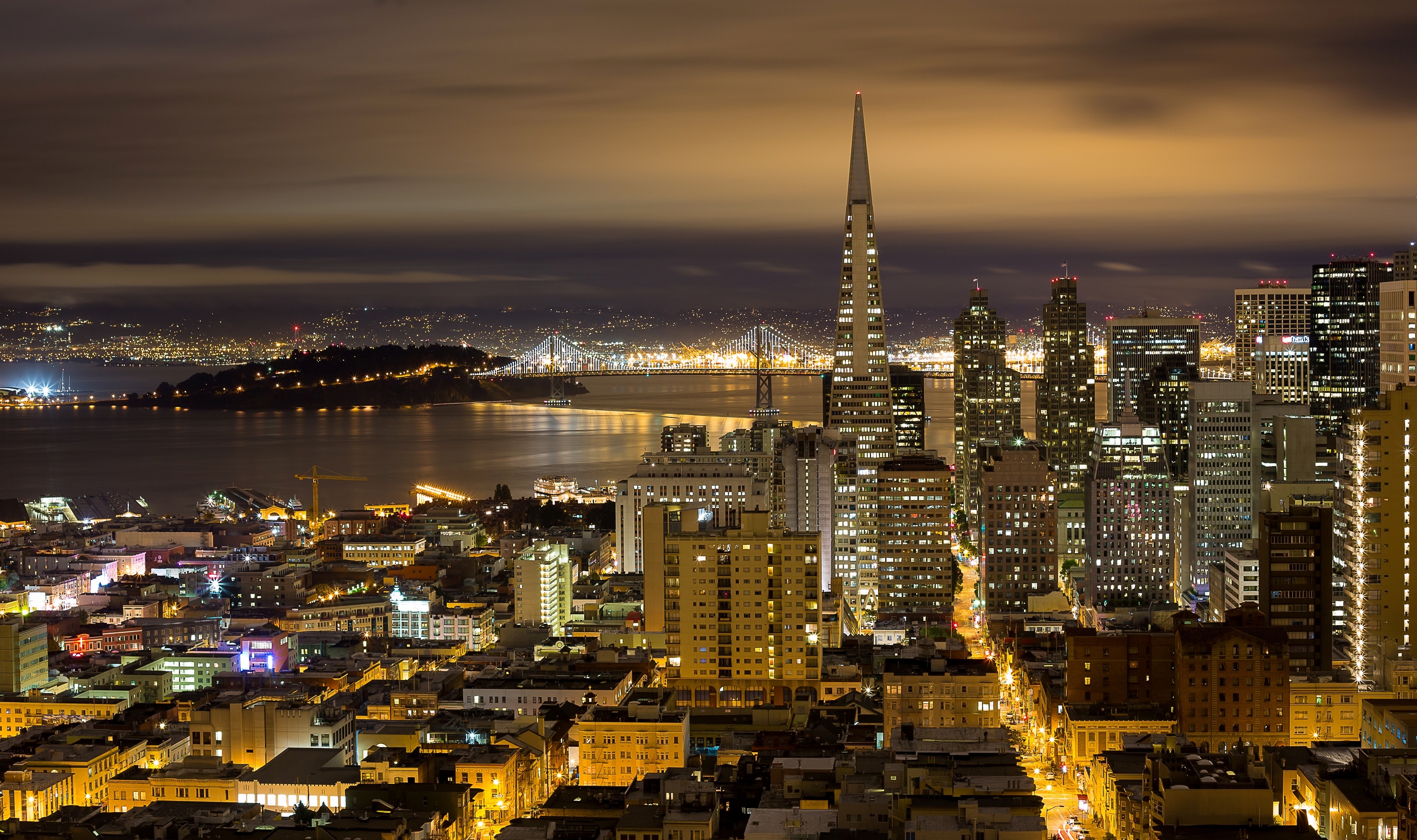 san, Francisco, Usa, Night, Lights, Streets, Skyscrapers Wallpaper