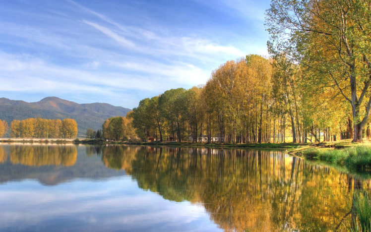 trees, Round, Lake HD Wallpaper Desktop Background