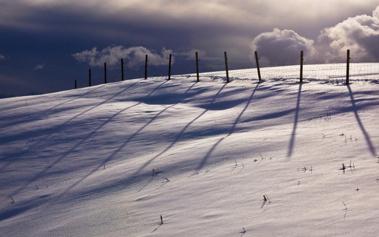 winter, Fence, Nature, Landscape HD Wallpaper Desktop Background