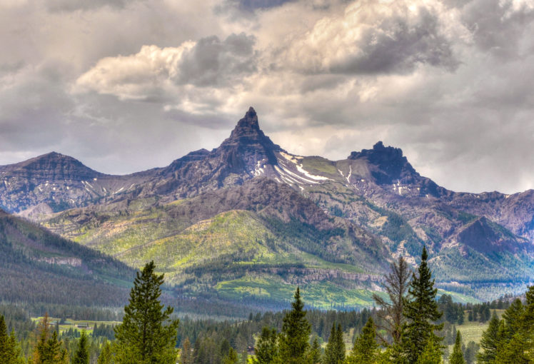 mountains, Clouds, Trees, Landscape HD Wallpaper Desktop Background