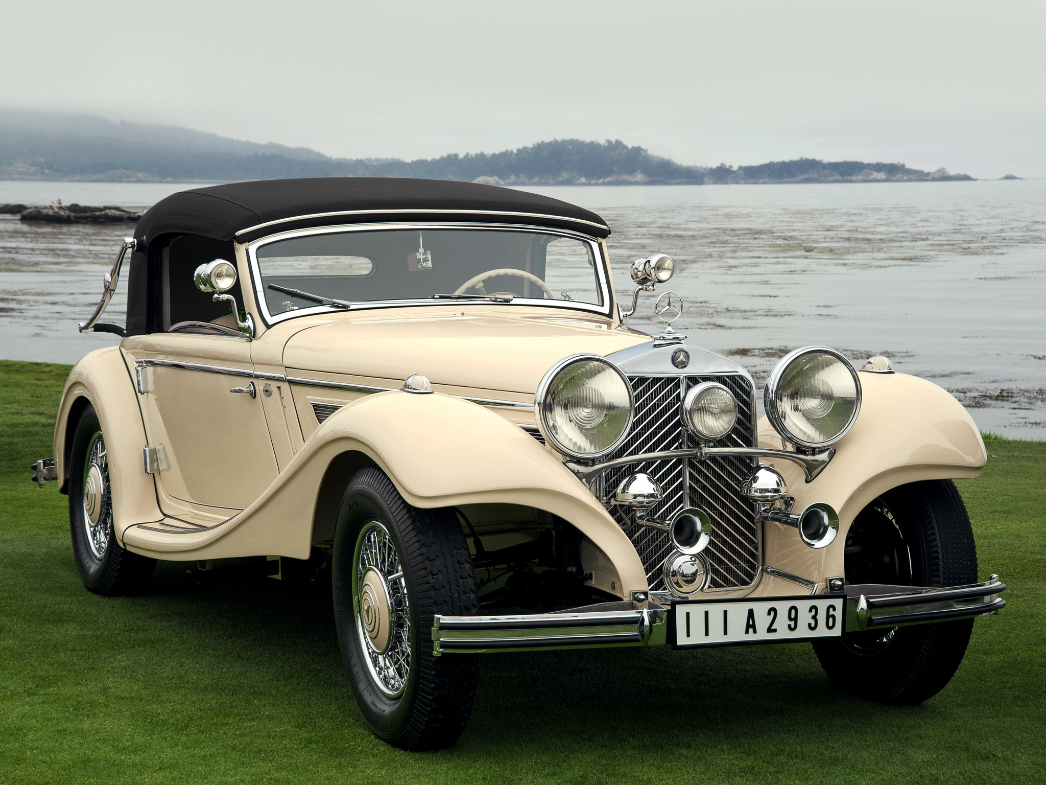1933, Mercedes, Benz, 290, Cabriolet, A, W18, Luxury, Retro Wallpaper