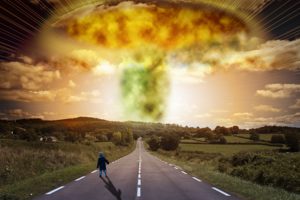 road, Child, Explosion, Apocalypse, Signs, Houses, Trees, Apocalyptic, Nuclear, Radiation, Bomb