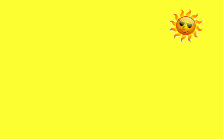 sun, Sunglasses, Yellow, Smile, Smiley, Minimalism HD Wallpaper Desktop Background