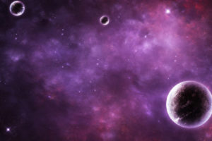 purple, Planet, Space, Nebula, Stars, Art