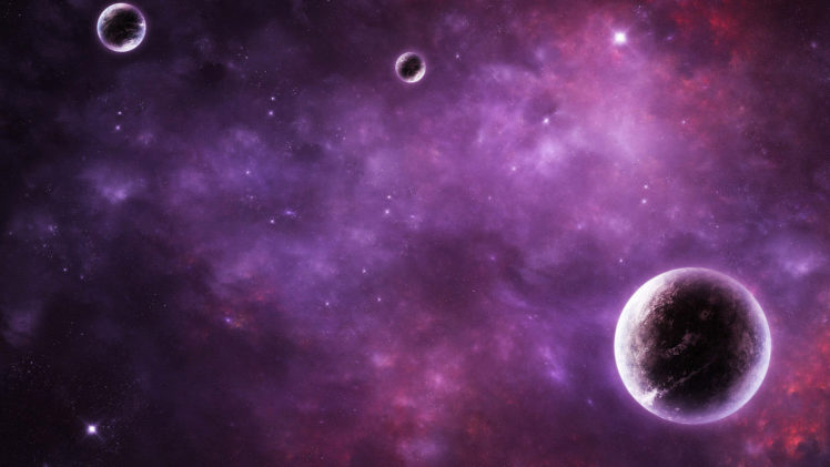 purple, Planet, Space, Nebula, Stars, Art HD Wallpaper Desktop Background