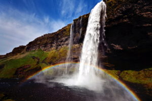 waterfall, Rainbow, Summer, Landscape