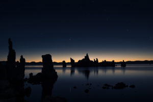 lake, Reflection, Mono, Lake, Sunrise, California, Stars